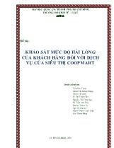 Đề tài Khảo sát mức độ hài lòng của khách hàng đối với dịch vụ của siêu thị Coopmart