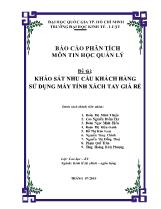 Đề tài Khảo sát nhu cầu khách hàng sử dụng máy tính xách tay giá rẻ