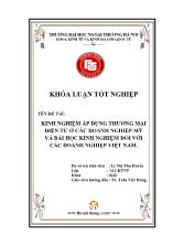 Đề tài Kinh nghiệm áp dụng thương mại điện tử ở các doanh nghiệp mỹ và bài học kinh nghiệm đối với các doanh nghiệp Việt Nam
