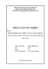 Đề tài Kinh nghiệm phát triển vận tải hàng không một số nước trên thế giới và bài học đối với Việt Nam