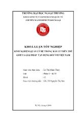 Đề tài Kinh nghiệm quản lý hệ thống bán lẻ trên thế giới và giải pháp vận dụng đối với Việt Nam