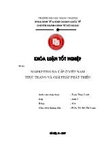 Đề tài Marketing đa cấp ở Việt Nam Thực trạng và giải pháp phát triển