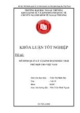 Đề tài Mô hình quản lý và kinh doanh rác thải phù hợp cho Việt Nam