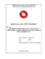 Đề tài Mô hình và hoạt động của các công ty chứng khoán trên thị trường chứng khoán Việt Nam hiện nay