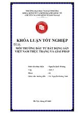 Đề tài Môi trường đầu tư bất động sản Việt Nam thực trạng và giải pháp