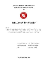 Đề tài Một số biện pháp phát triển hoạt động quản trị rủi ro thanh khoản tại ngân hàng VPBank