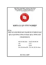 Đề tài Một số giải pháp đẩy mạnh xuất khẩu rau quả tại tổng công ty rau quả, nông sản (Vegetexco)