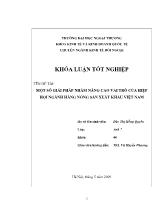 Đề tài Một số giải pháp nhằm nâng cao vai trò của hiệp hội ngành hàng nông sản xuất khẩu Việt Nam