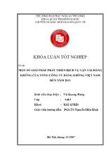 Đề tài Một số giải pháp phát triển dịch vụ vận tải hàng không của tổng công ty hàng không Việt Nam đến năm 2015