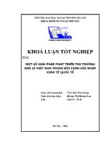 Đề tài Một số giải pháp phát triển thị trường bán lẻ Việt Nam trong bối cảnh hội nhập kinh tế quốc tế