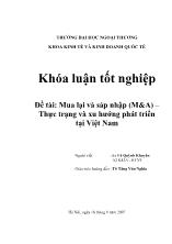 Đề tài Mua lại và sáp nhập (M&A) – Thực trạng và xu hướng phát triển tại Việt Nam