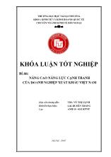Đề tài Nâng cao năng lực cạnh tranh của doanh nghiệp xuất khẩu Việt Nam