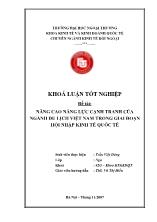 Đề tài Nâng cao năng lực cạnh tranh của ngành du lịch Việt Nam trong giai đoạn hội nhập kinh tế quốc tế