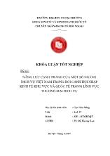 Đề tài Năng lực cạnh tranh của một số ngành dịch vụ Việt Nam trong bối cảnh hội nhập kinh tế khu vực và quốc tế trong lĩnh vực thương mại dịch vụ