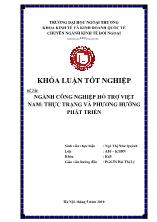 Đề tài Ngành công nghiệp hỗ trợ Việt Nam: thực trạng và phương hướng phát triển