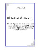 Đề tài : Nghiên cứu Kinh tế nhà nước và vai trò chủ đạo của KTNN trong nền kinh tế thị trường định hướng XHCN Việt Nam