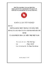 Đề tài Những khác biệt trong văn hóa tiêu dùng của hà nội và của thành phố Hồ Chí Minh và giải pháp cho các siêu thị Việt Nam