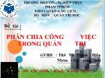 Đề tài Phân chia công việc trong quản trị