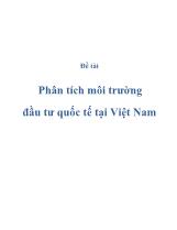 Đề tài Phân tích môi trường đầu tư quốc tế tại Việt Nam