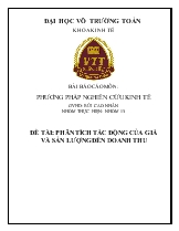 Đề tài : Phân tích tác động của giá và sản lượng đến doanh thu