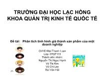 Đề tài : Phân tích tình hình giá thành sản phẩm của một doanh nghiệp