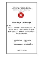 Đề tài Phân tích và định giá cổ phiếu của các doanh nghiệp kinh doanh xuất nhập khẩu niêm yết trên thị trường chứng khoán Việt Nam