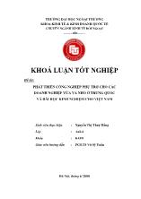 Đề tài Phát triển công nghiệp phụ trợ cho các doanh nghiệp vừa và nhỏ ở Trung Quốc và bài học kinh nghiệm cho Việt Nam