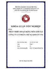 Đề tài Phát triển hoạt động môi giới tại công ty cổ phần chứng khoán VNS