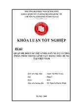 Đề tài Quan hệ đối tác giữa nhà sản xuất và nhà phân phối trong lĩnh vực hàng tiêu dùng tại Việt Nam