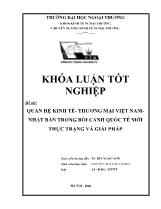 Đề tài Quan hệ kinh tế- Thương mại Việt Nam-nhật bản trong bối cảnh quốc tế mới thực trạng và giải pháp