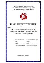 Đề tài Quan hệ thương mại hàng hóa và dịch vụ giữa Việt Nam và Hoa Kỳ trong bối cảnh hội nhập