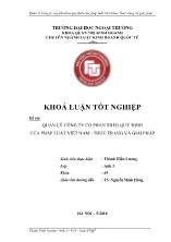 Đề tài Quản lý công ty cổ phần theo quy định của pháp luật Việt Nam - Thực trạng và giải pháp