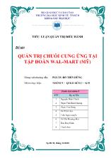 Đề tài Quản trị chuỗi cung ứng tại tập đoàn Wal-Mart (Mỹ)