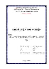 Đề tài Quản trị tài chính công ty đa quốc gia