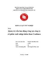 Đề tài Quản trị vốn lưu động ròng tại công ty cổ phần xuất nhập khẩu than Coalimex