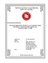 Đề tài Sử dụng hợp đồng tương lai và quyền chọn để phòng vệ rủi ro biến động giá nguyên liệu cà phê