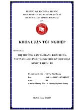 Đề tài Thị trường vận tải hành khách của Vietnam Airlines trong thời kỳ hội nhập kinh tế quốc tế