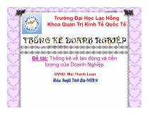 Đề tài : Thống kê về lao động và tiền lương của Doanh Nghiệp