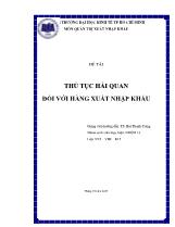 Đề tài Thủ tục hải quan đối với hàng xuất nhập khẩu
