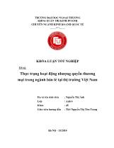 Đề tài Thực trạng hoạt động nhượng quyền thương mại trong ngành bán lẻ tại thị trường Việt Nam