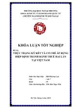 Đề tài Thực trạng ký kết và cơ chế áp dụng hiệp định tránh đánh thuế hai lần tại Việt Nam