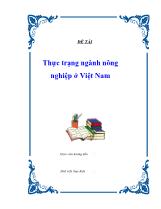 Đề tài Thực trạng ngành nông nghiệp ở Việt Nam