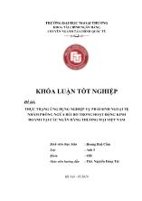 Đề tài Thực trạng ứng dụng nghiệp vụ phái sinh ngoại tệ nhằm phòng ngừa rủi ro trong hoạt động kinh doanh tại các ngân hàng thương mại Việt Nam