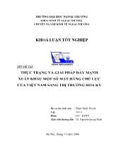 Đề tài Thực trạng và giải pháp đẩy mạnh xuất khẩu một số mặt hàng chủ lực của Việt Nam sang thị trường Hoa Kỳ