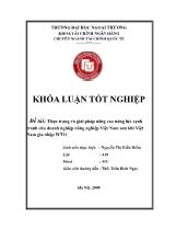 Đề tài Thực trạng và giải pháp nâng cao năng lực cạnh tranh của doanh nghiệp nông nghiệp Việt Nam sau khi Việt Nam gia nhập WTO