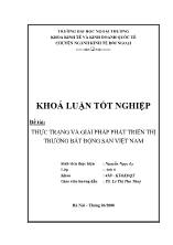 Đề tài Thực trạng và giải pháp phát triển thị trường bất động sản Việt Nam