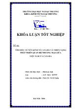 Đề tài Tìm hiểu về nền kinh tế Canađa và triển vọng phát triển quan hệ thương mại giữa Việt Nam và Canađa