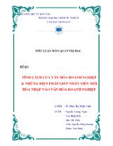 Đề tài Tính cách của văn hóa doanh nghiệp & những biện pháp giúp nhân viên mới hòa nhập vào văn hóa doanh nghiệp