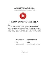 Đề tài Tranh chấp và giải quyết tranh chấp phát sinh trong hợp đồng bảo hiểm hàng hoá xuất nhập khẩu chuyên chở bằng đường biển
