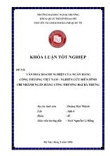 Đề tài Văn hoá doanh nghiệp của ngân hàng công thương Việt Nam - Nghiên cứu điển hình chi nhánh ngân hàng công thương Hai Bà Trưng